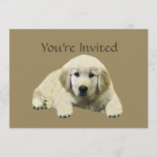 Invitación del perrito del golden retriever