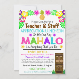 Invitación del personal docente de Mahalo