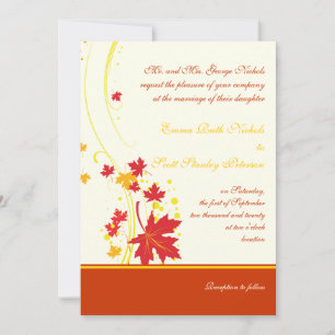 Invitación del personalizado boda amarillo rojo ho
