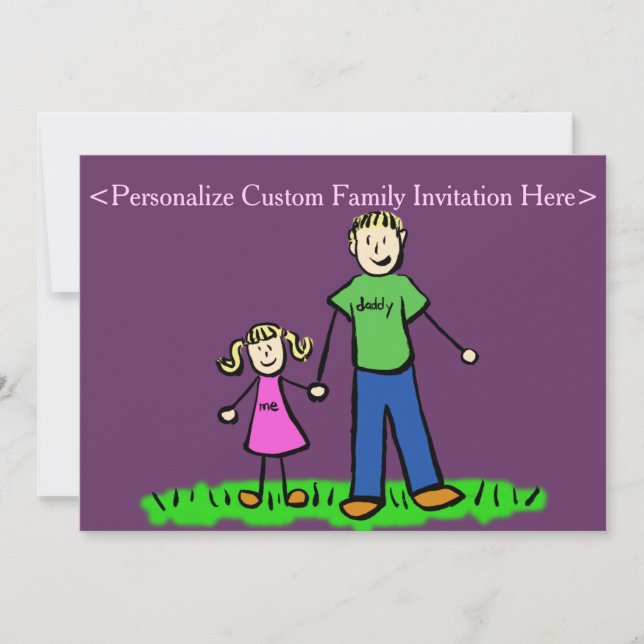 Invitación del Personalizado de arte de la familia (Anverso)