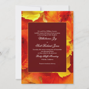 Invitación del Personalizado de boda de otoño