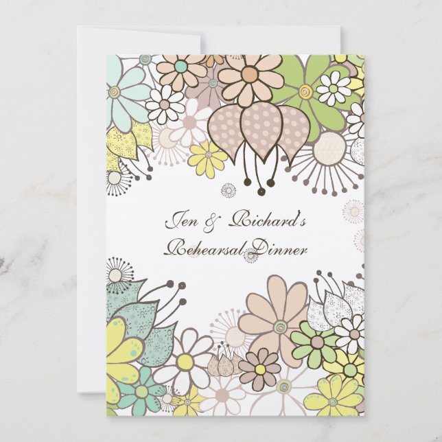 Invitación del Personalizado de Cena DIY de Flores (Anverso)