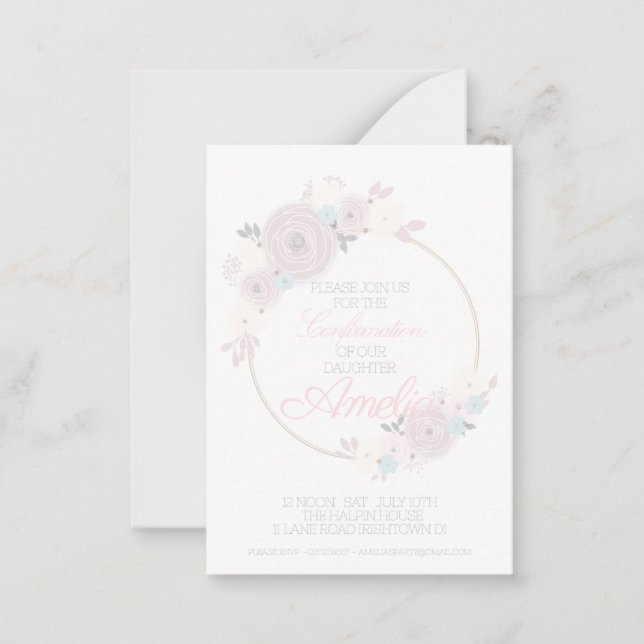 Invitación del Personalizado de confirmación (Anverso)