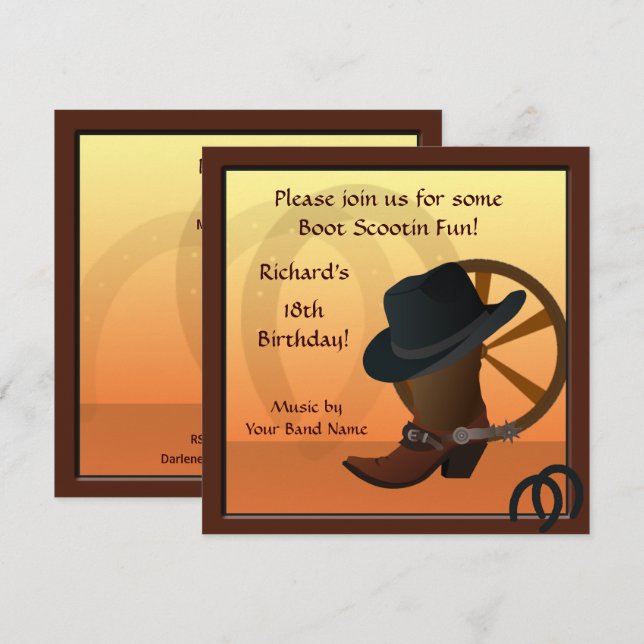 Invitación del Personalizado de la fiesta de cumpl (Anverso / Reverso)