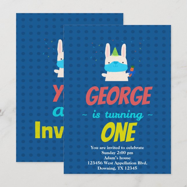 Invitación del Personalizado de la máscara de cone (Anverso / Reverso)