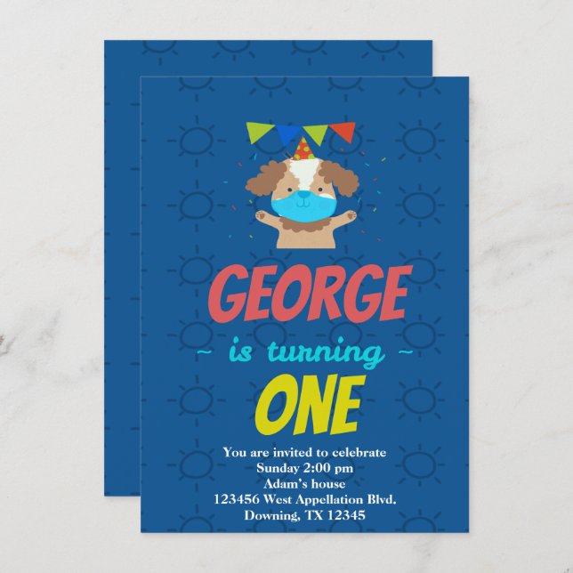 Invitación del Personalizado de la máscara para pe (Anverso / Reverso)