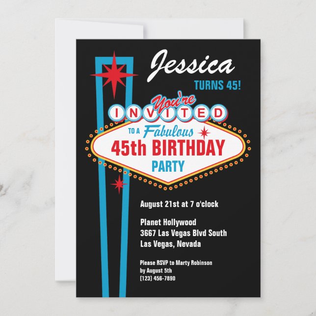 Invitación del personalizado de Las Vegas (Anverso)