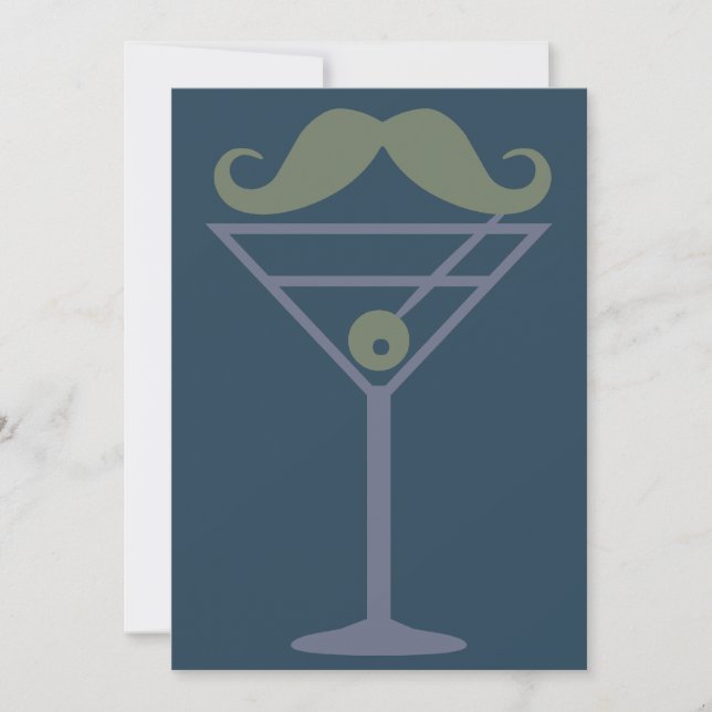 Invitación del personalizado del bigote de Martini (Anverso)