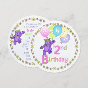 Invitación del Personalizado del Fiesta del segund