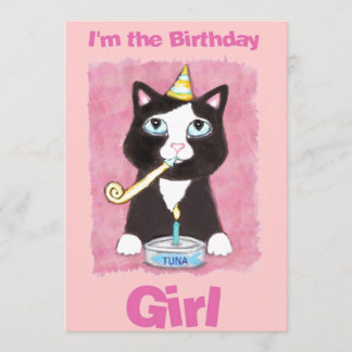 Invitación del personalizado del gato de la torta