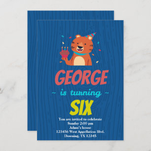 Invitación del Personalizado del pastel de tigre d