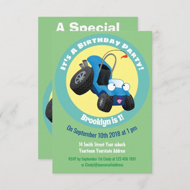 Invitación del personalizado del vehículo de carre (Anverso / Reverso)