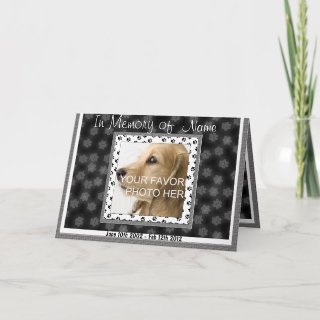 Invitación del Personalizado en memoria de perros  (Anverso)