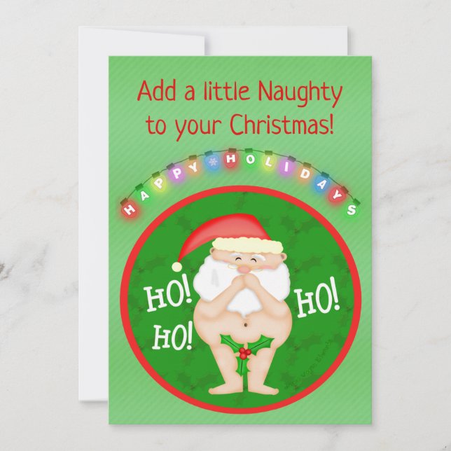 Invitación del Personalizado navidad Naughty Santa (Anverso)