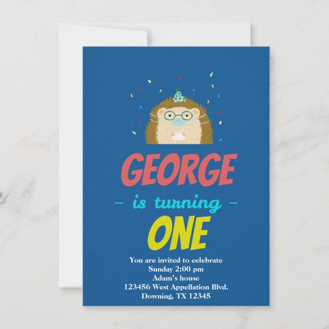 Invitación del Personalizado personalizado Porcupi (Anverso)