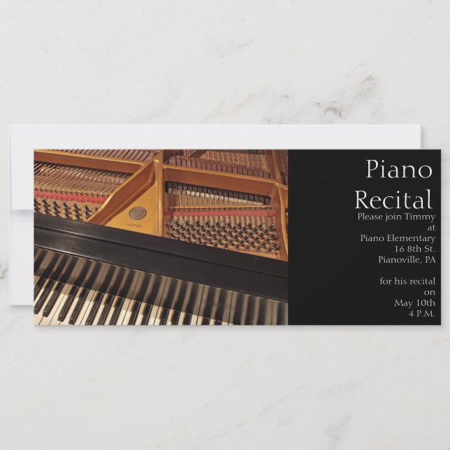 Invitación del piano del vintage (Anverso)