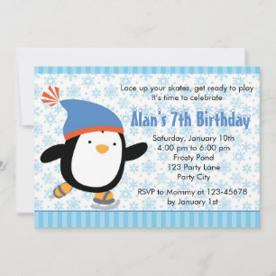Invitación del pingüino - cumpleaños de los