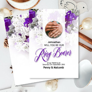 Invitación del portador del anillo del boda Blanco