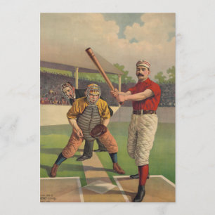 Invitación del poster del béisbol del vintage