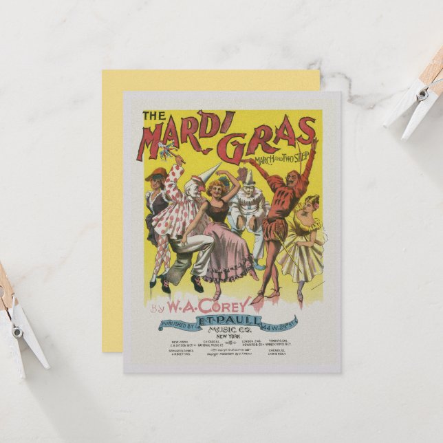 Invitación del Poster Mardi Gras (Anverso/Reverso In Situ)