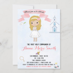 Invitación del primer Chica de la Santa Comunión