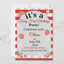 invitación del primer cumpleaños de berry