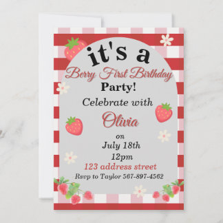invitación del primer cumpleaños de berry