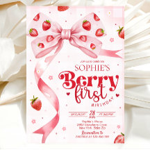 Invitación del primer cumpleaños de Berry, 1er cum