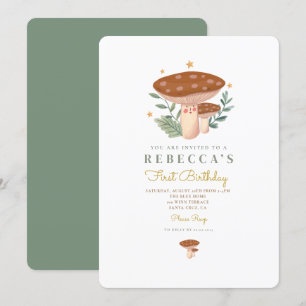 Invitación del primer cumpleaños de Little Mushroo