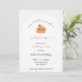 Invitación del primer cumpleaños de Little Pumpkin
