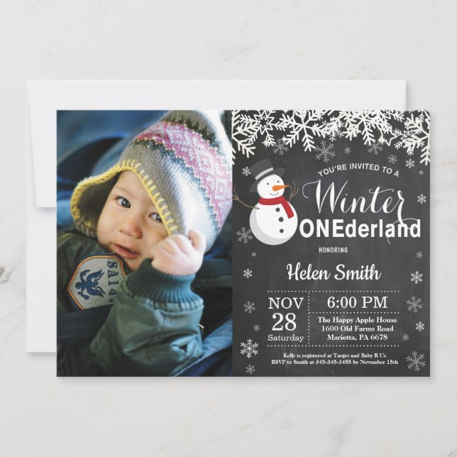 Invitación del Primer Cumpleaños de Onederland de  (Anverso)