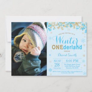 Invitación del primer cumpleaños de Winter Onederl