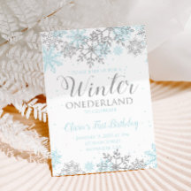 Invitación del primer cumpleaños de Winter Onederl