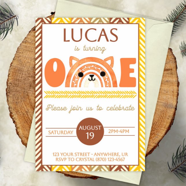 Invitación del primer cumpleaños del Boho Rainbow  (Subido por el creador)