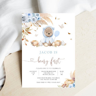 Invitación del Primer Cumpleaños del Niño Beary