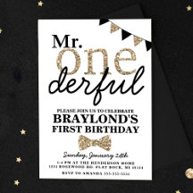 Invitación del Primer Cumpleaños Sr. Onederful