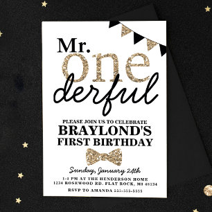 Invitación del Primer Cumpleaños Sr. Onederful