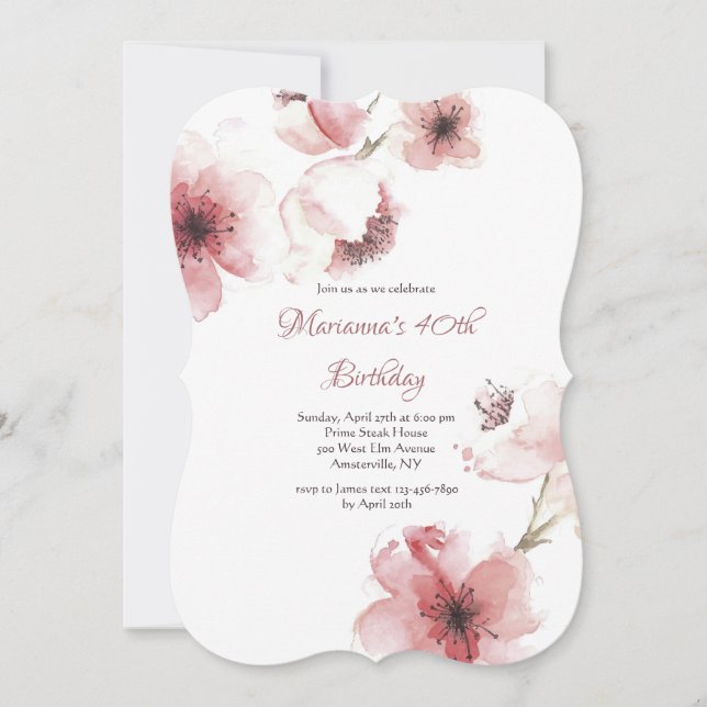 Invitación del primer de las flores de cerezo (Anverso)