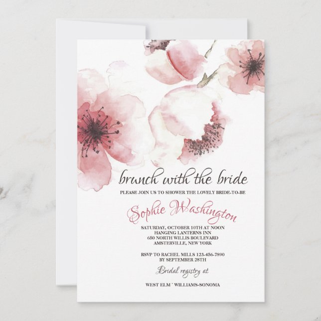 Invitación del primer de las flores de cerezo (Anverso)