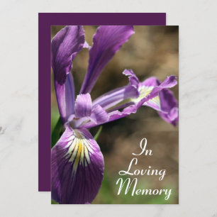 Invitación del Purple Iris Memorial Service