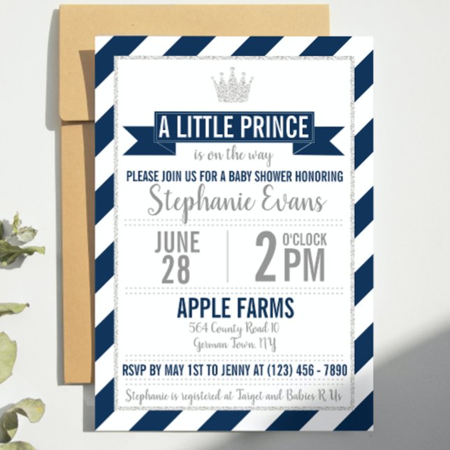 Invitación del Purpurina Prince Baby Shower (Subido por el creador)
