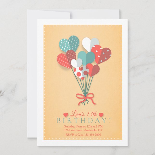 Invitación del ramo del corazón (Anverso)