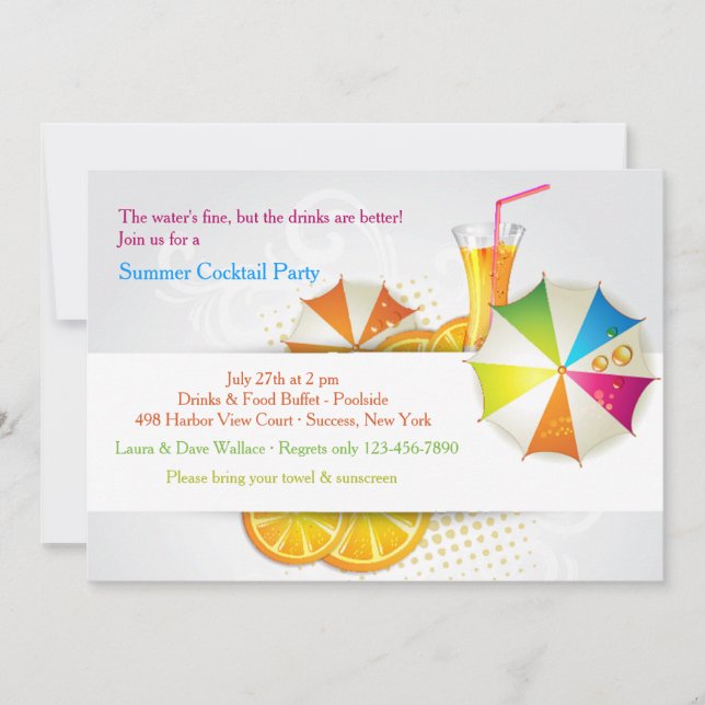 Invitación del refrigerador de verano (Anverso)