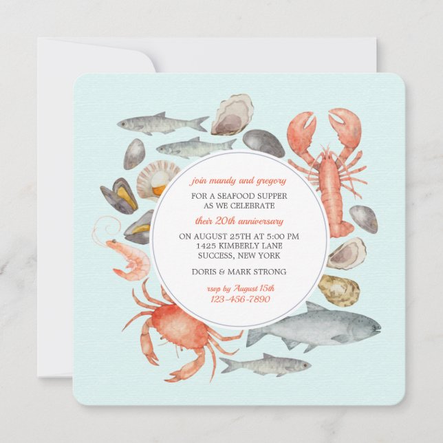 Invitación del relevo de los mariscos (Anverso)
