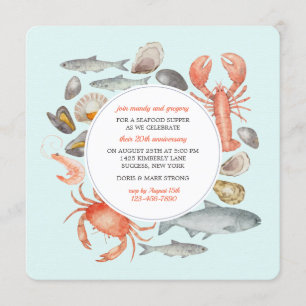 Invitación del relevo de los mariscos