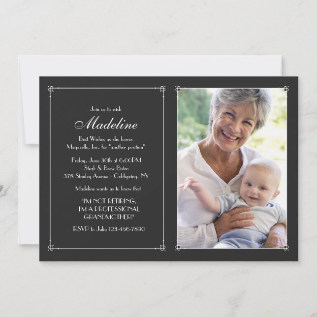 Invitación del retiro de la foto del marco del (Anverso)