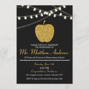 Invitación del retiro del profesor - oro Apple
