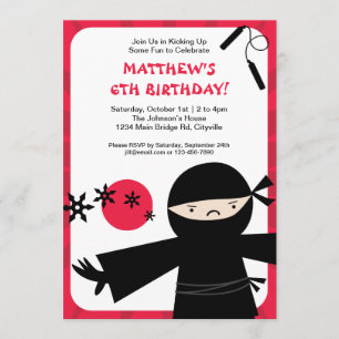 Invitación del rojo del poder de Ninja
