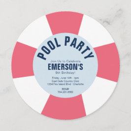Invitación del rosa de la fiesta de cumpleaños de