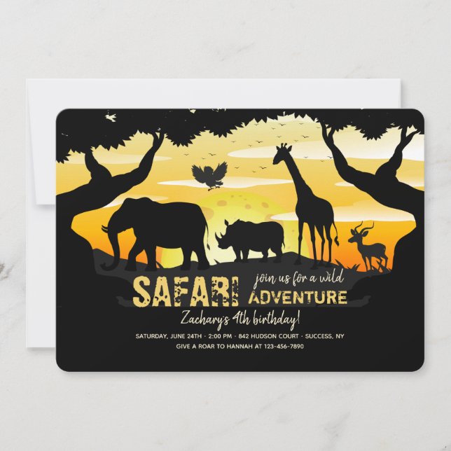 Invitación del safari de selva (Anverso)